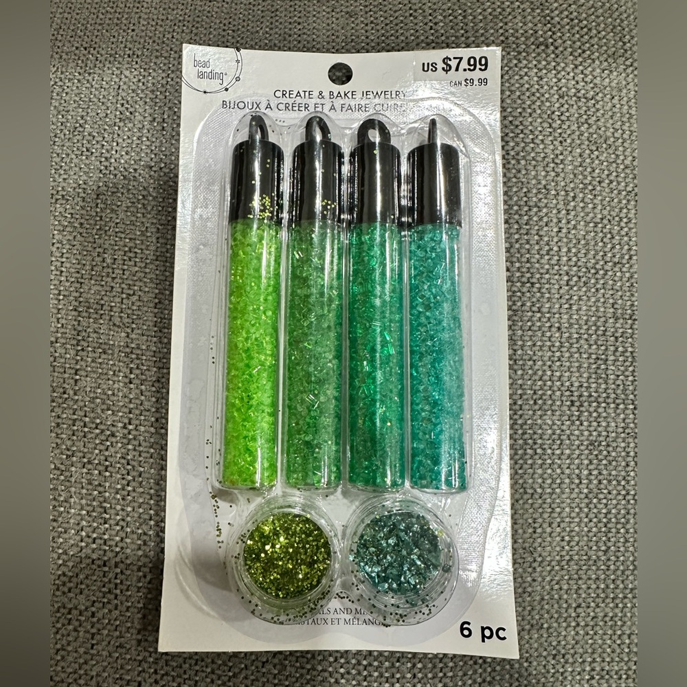 Green Glitter for Create and Bake Jewelry